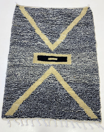 Tapis en laine berbère noué à la main, tapis de décoration d'intérieur marocain.