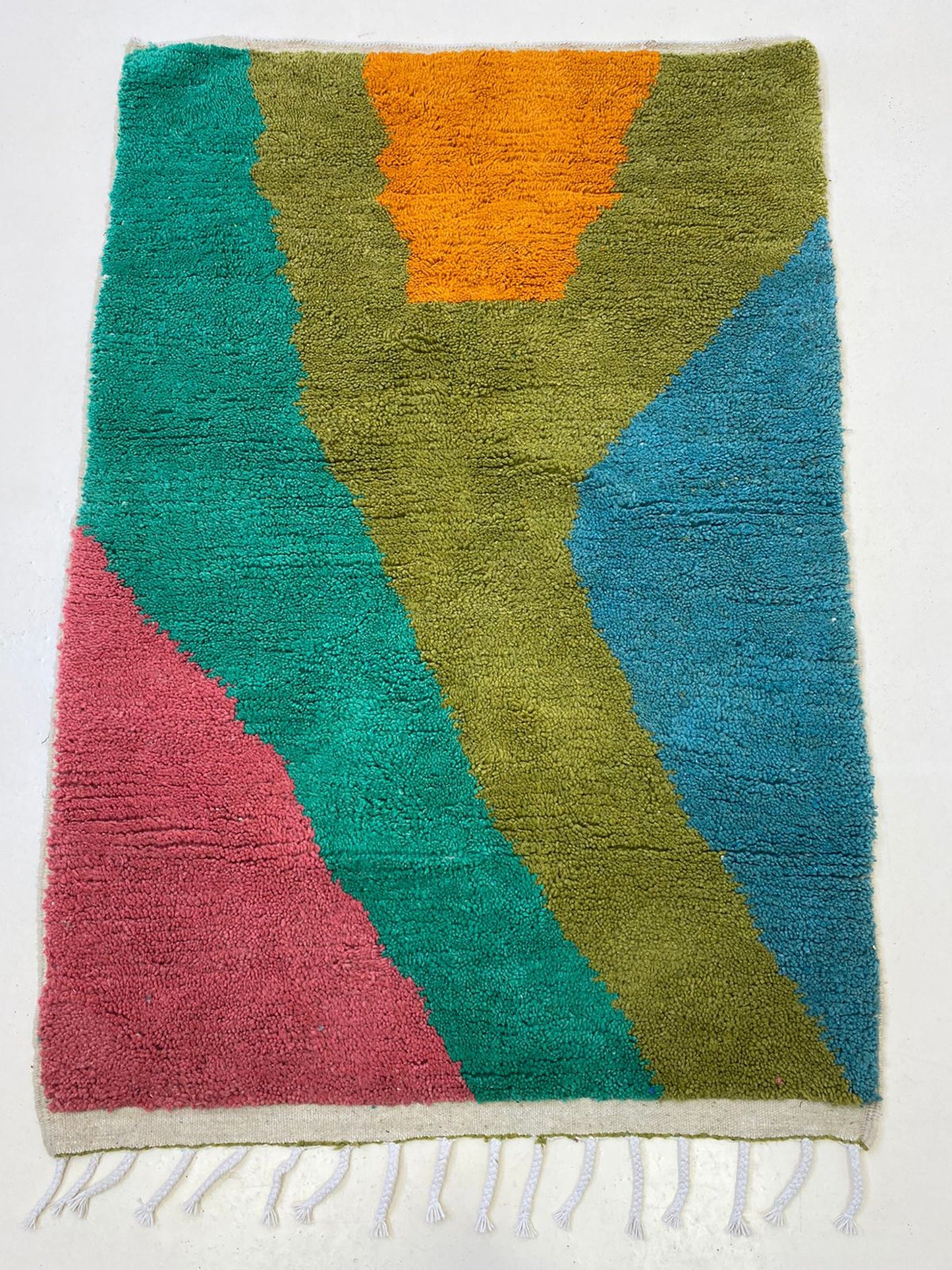 Colorful Moroccan Berber Rug, Custom Handwoven Wool Area Rug.