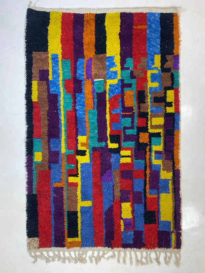 Custom Moroccan Berber Colorful Rug, Handmade Abstract Rug to Your Space.