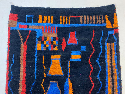 Tapis berbère personnalisé unique, tapis marocain élégant fait à la main, tapis coloré.