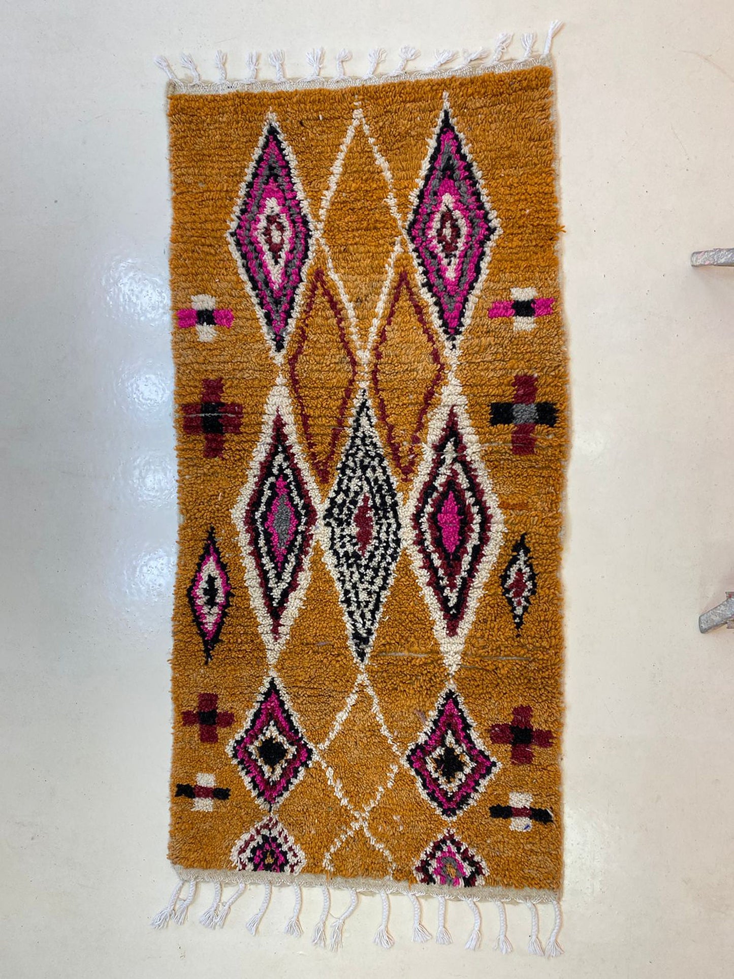 Boho Chic Moroccan Berber Rug, Colorful Wool Handwoven Area Rug.