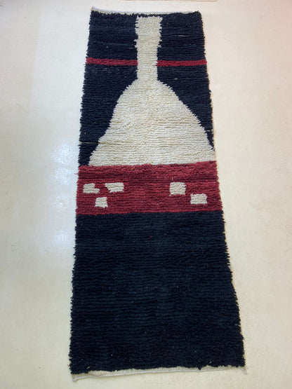 Colorful Handwoven Wool Runner for Entryway, Custom Moroccan Berber Runner Rug.