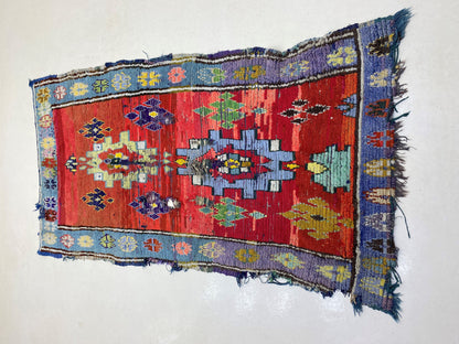 Tapis marocain vintage 4x8, tapis bohème authentique, tapis berbère.