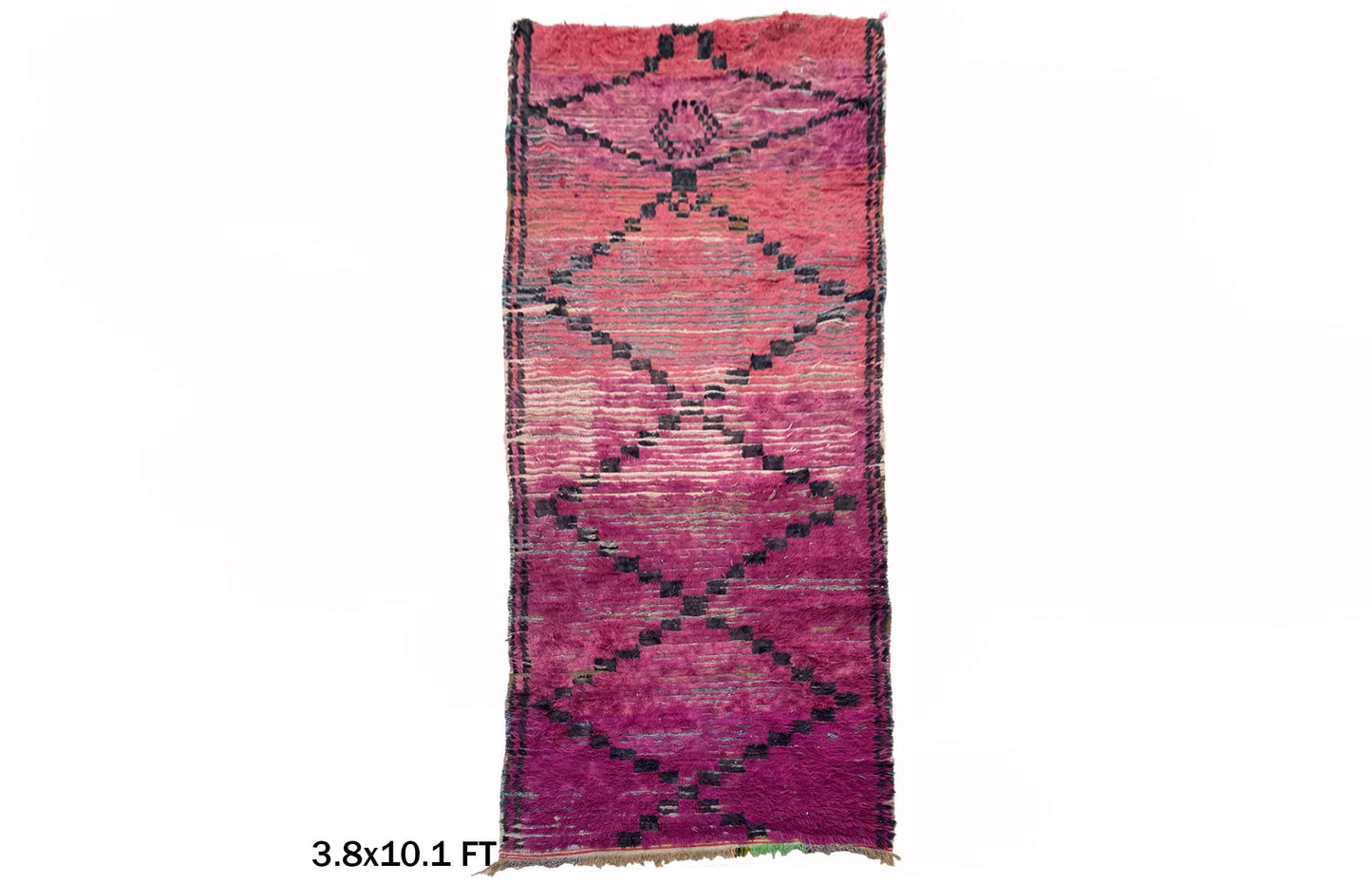 Tapis berbère marocain 4x10, magnifique tapis long en laine