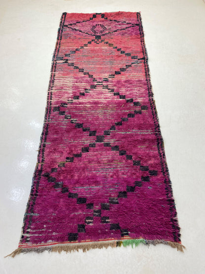 Tapis berbère marocain 4x10, magnifique tapis long en laine