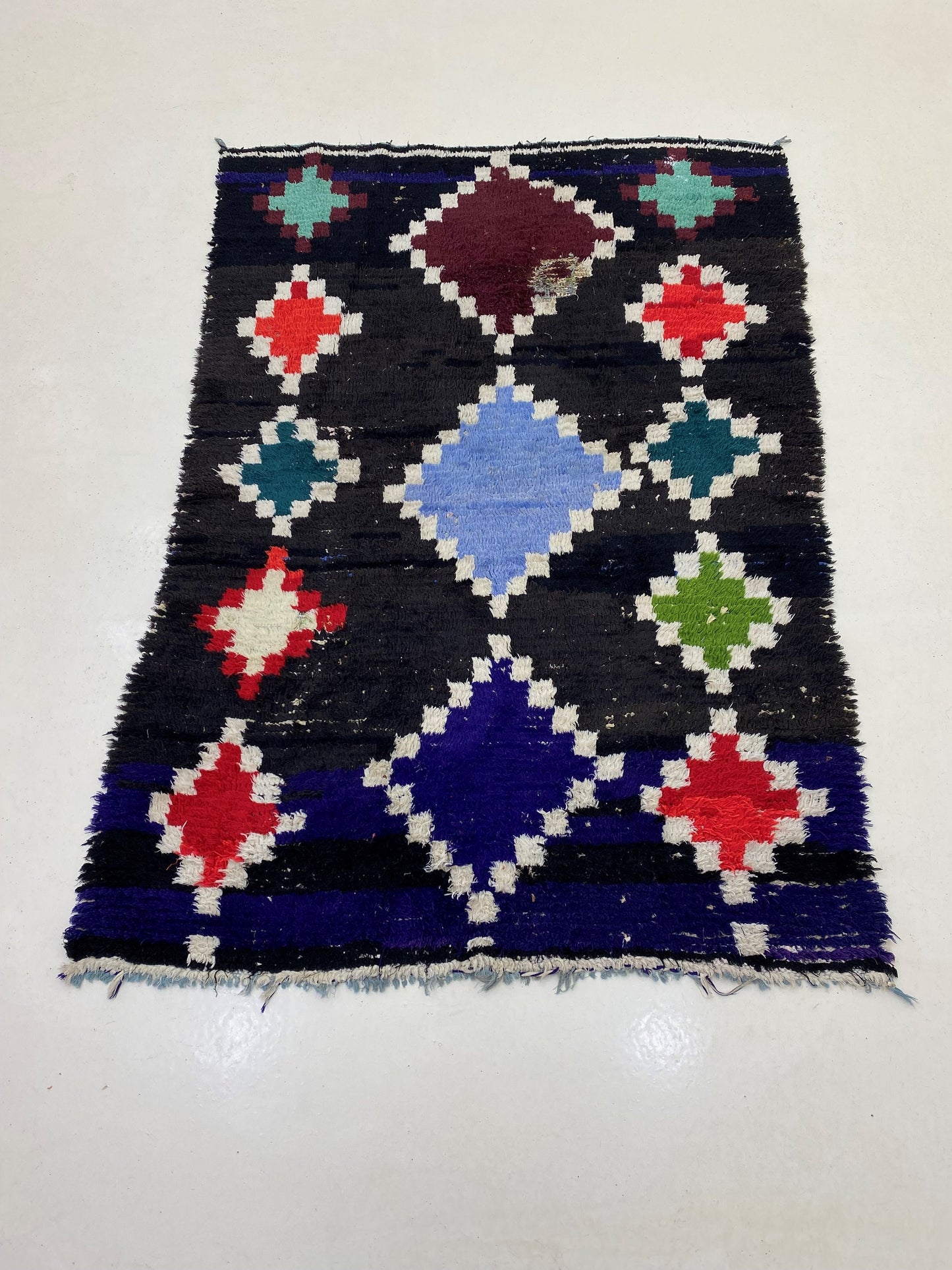 Tapis marocain, tapis vintage Diamond 4,5x6, tapis berbère.