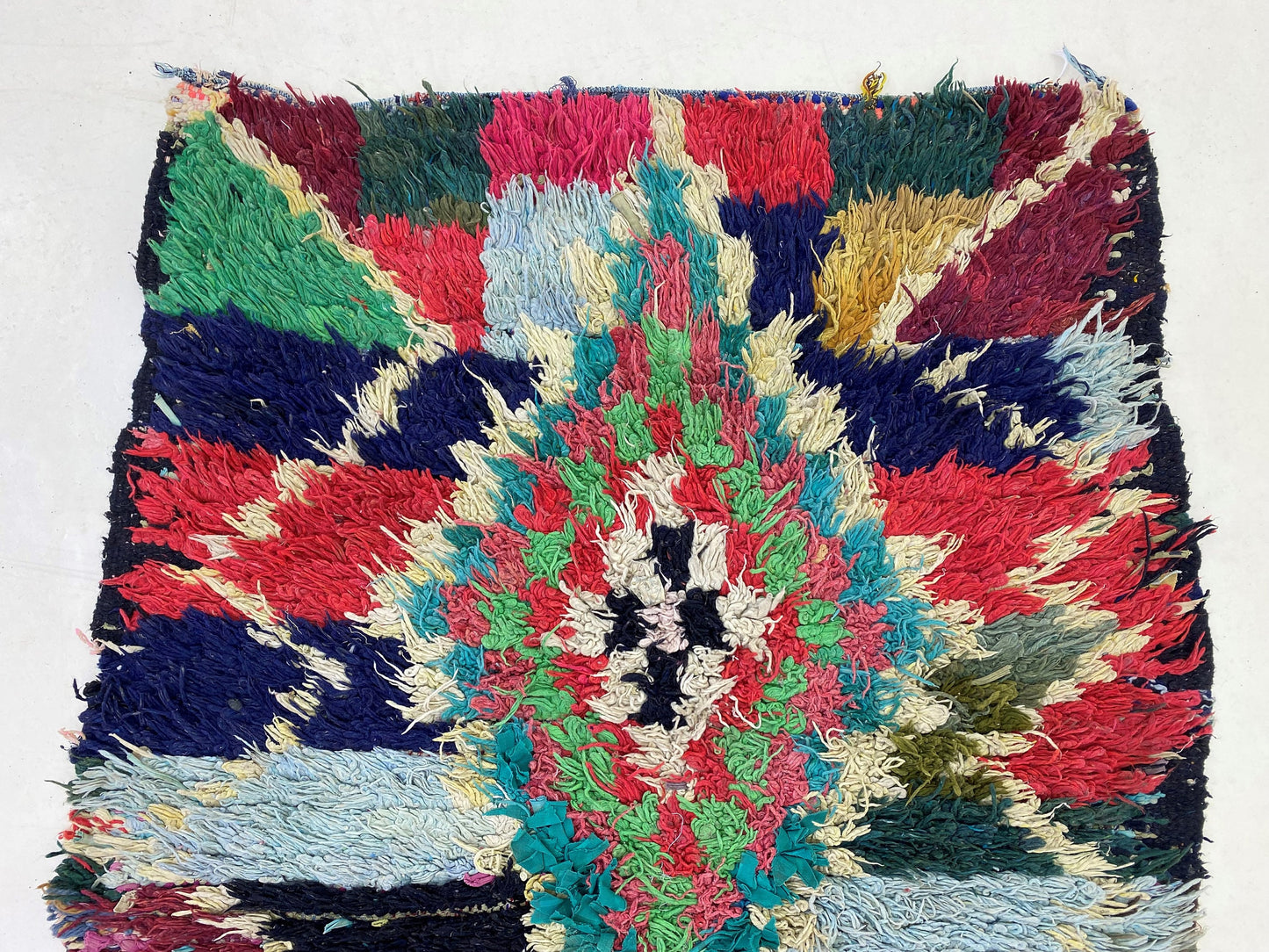 Tapis de couloir en laine marocaine tissé à la main coloré 3x9, tapis de couloir coloré tribal berbère Dimond.