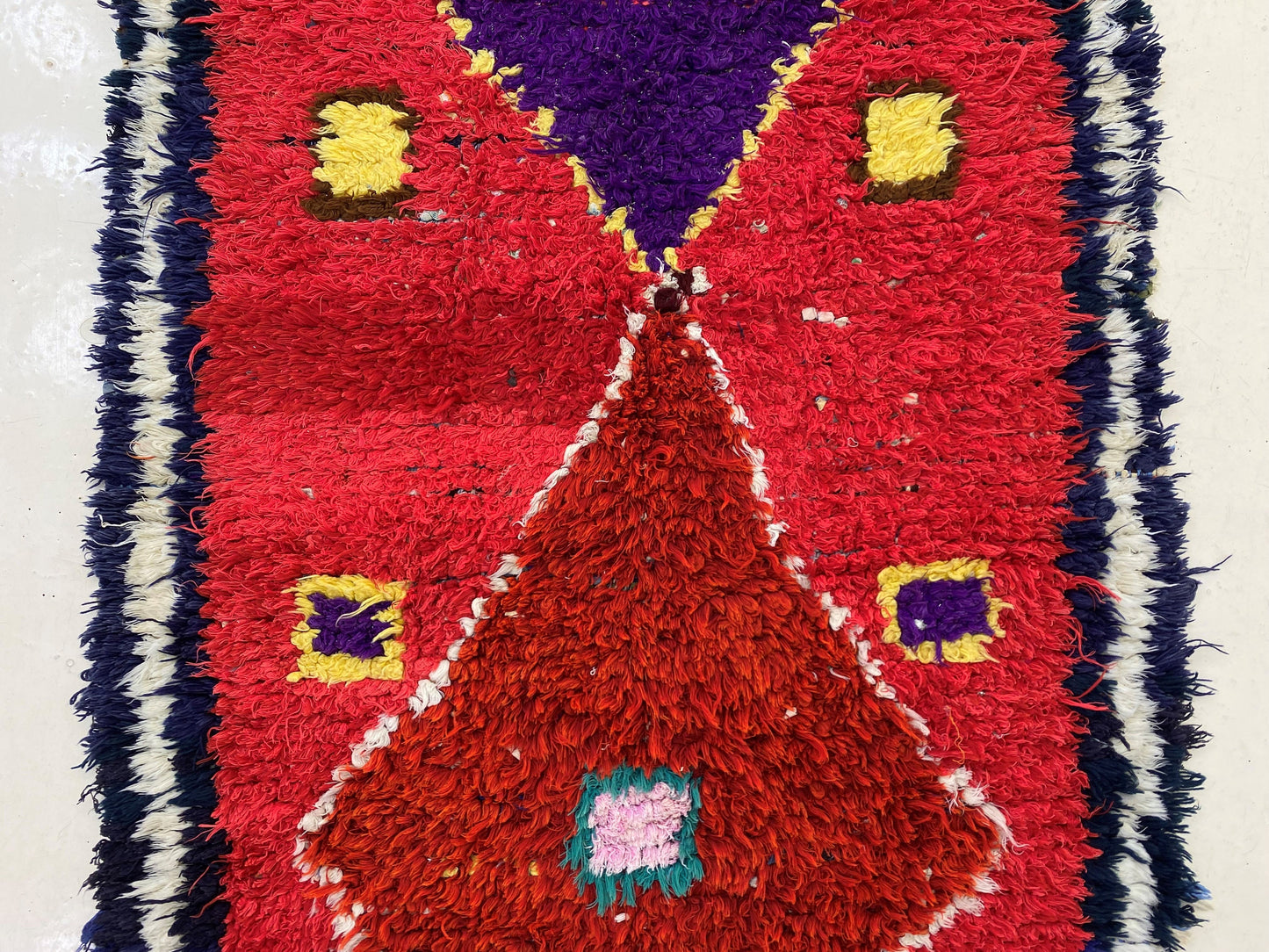 Tapis de couloir marocain unique 3x9, tapis de couloir berbère vintage.