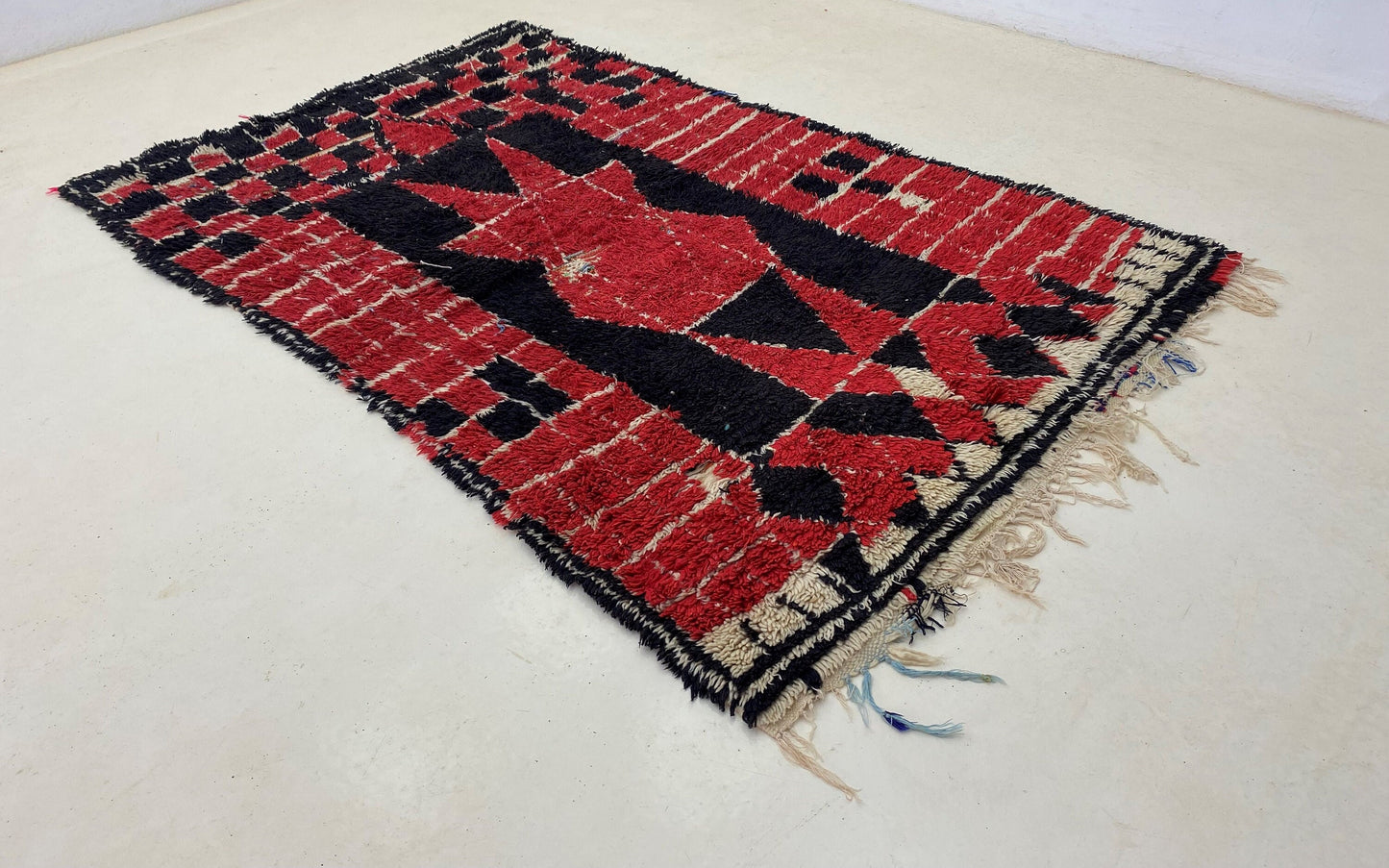 Tapis marocain 4x7, tapis vintage en laine.