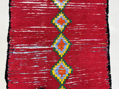 Tapis de couloir long marocain diamant rouge 3x10.