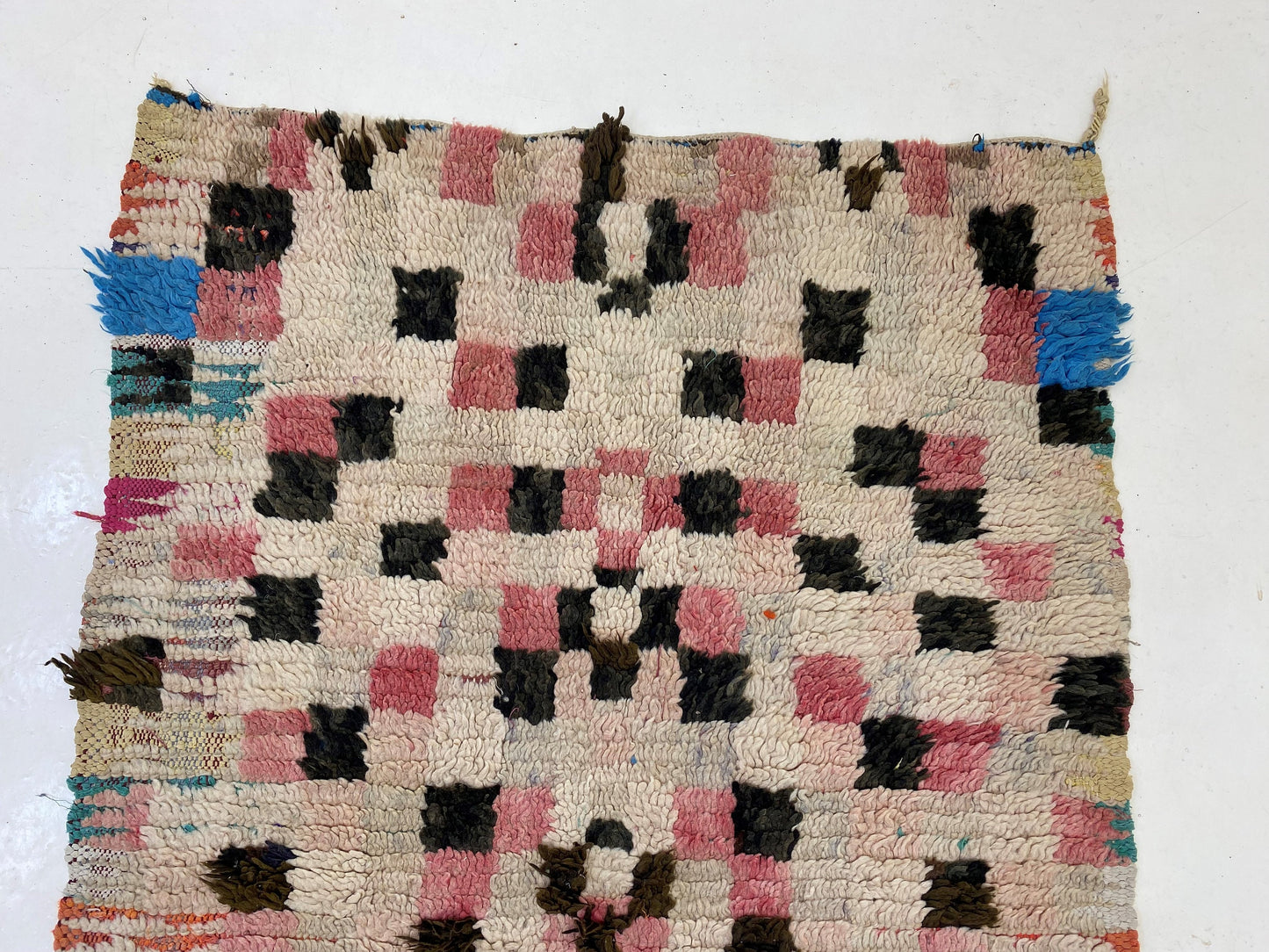 Tapis de couloir marocain 3x10, tapis au design berbère vintage.