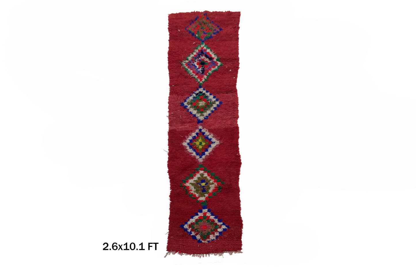 Tapis de couloir berbère marocain vintage long 3x10.