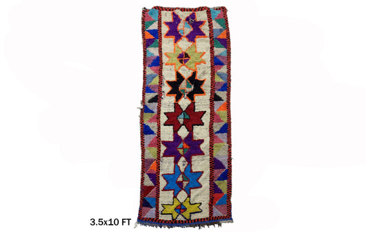 Tapis de couloir marocain vintage coloré 4x10.