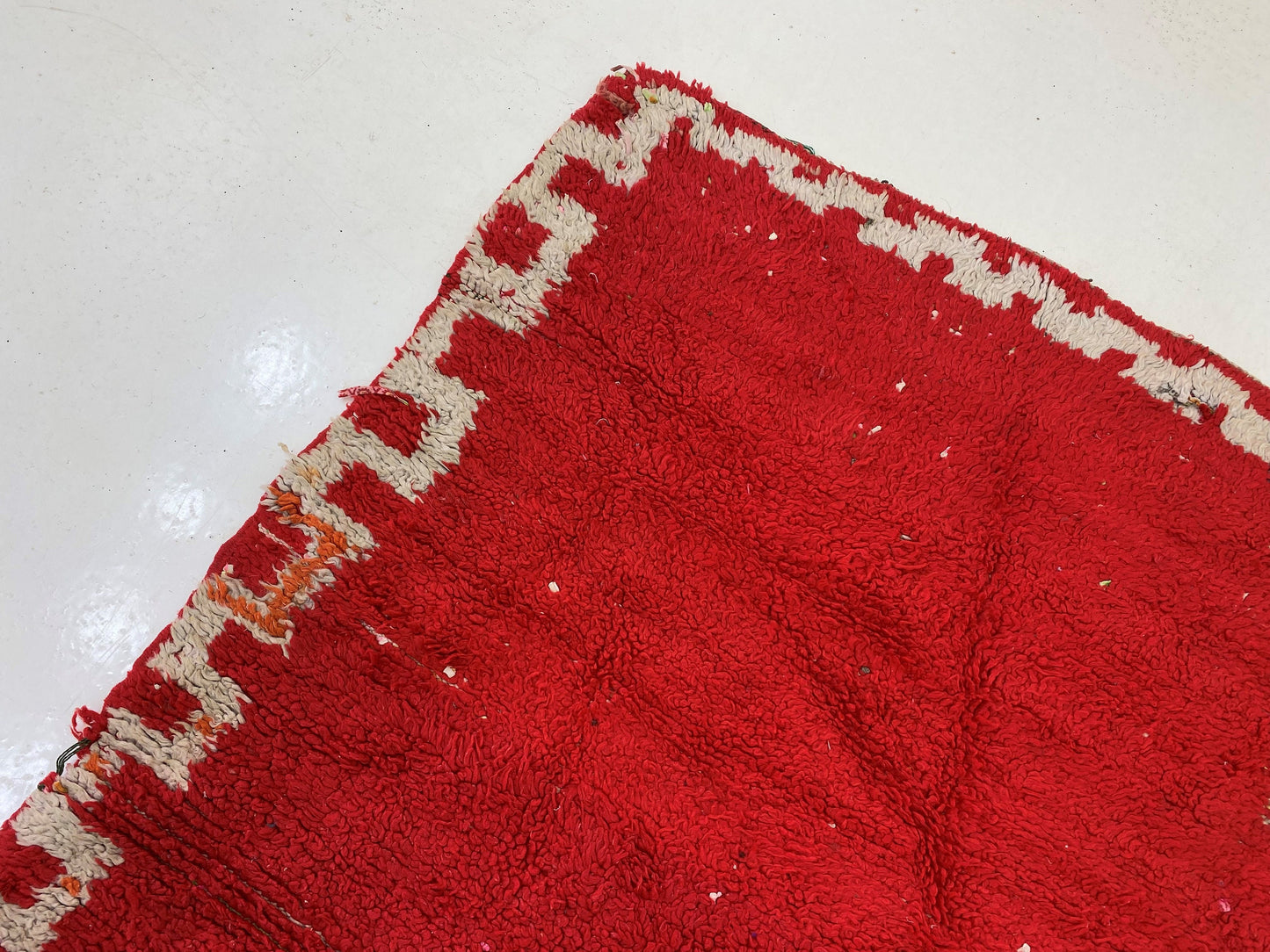 Tapis de couloir vintage rouge, tapis marocain, tapis berbère unique en laine 3x7.