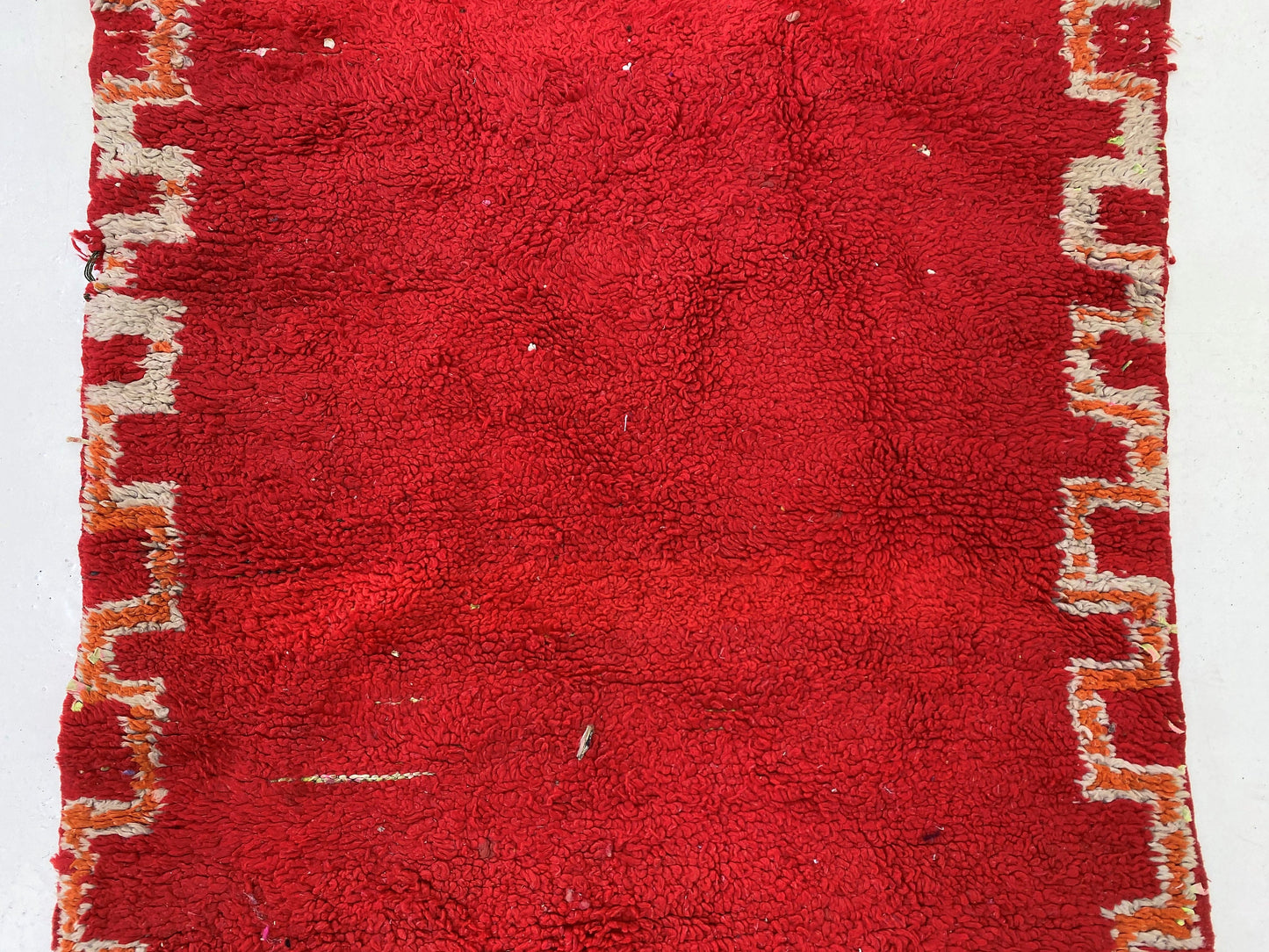 Tapis de couloir vintage rouge, tapis marocain, tapis berbère unique en laine 3x7.