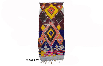 Tapis de couloir marocain vintage unique 3x6, cool et élégant.