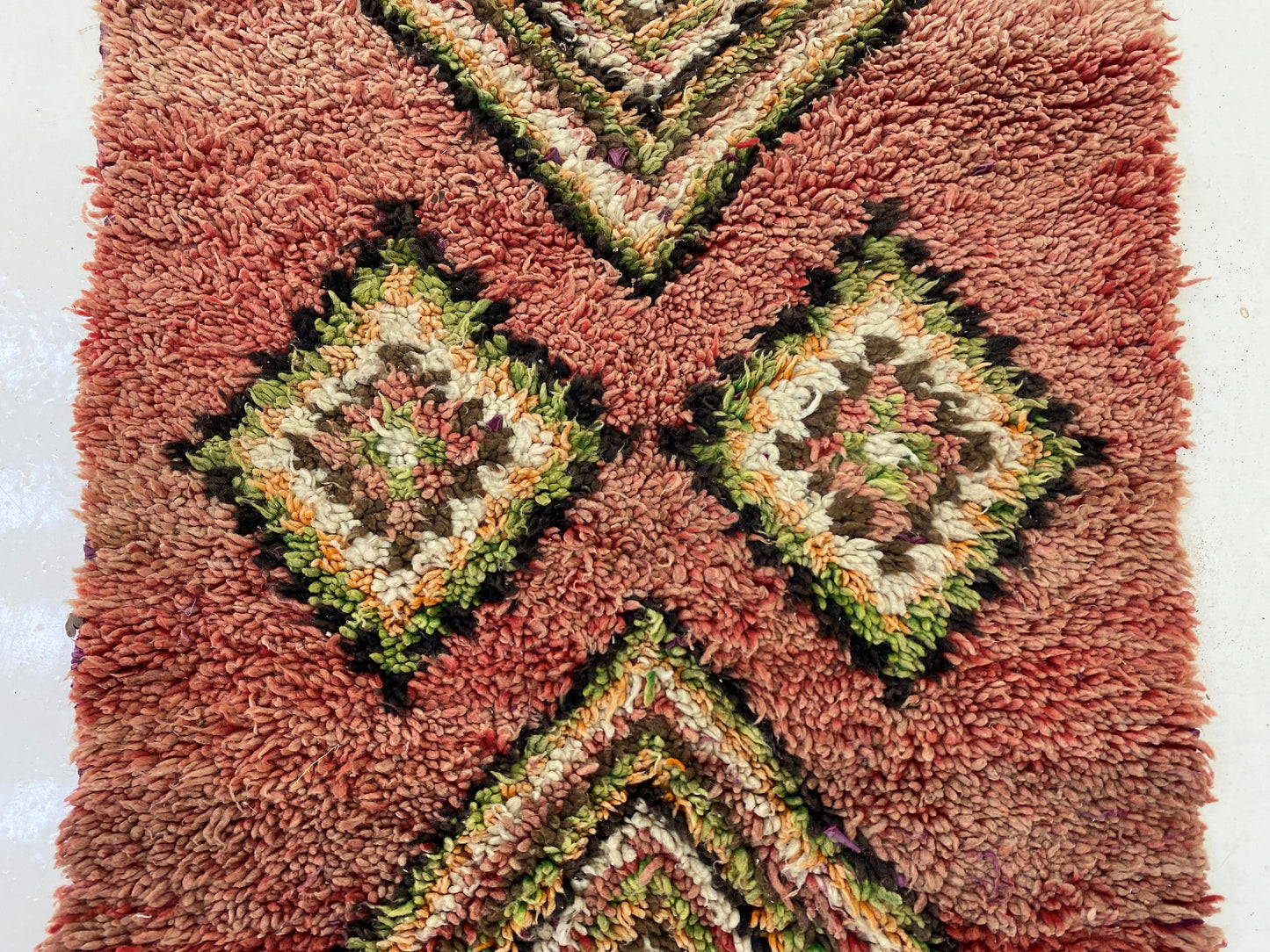 Tapis de couloir berbère diamant 3x6, tapis de couloir bohème vintage, tapis de couloir marocain.