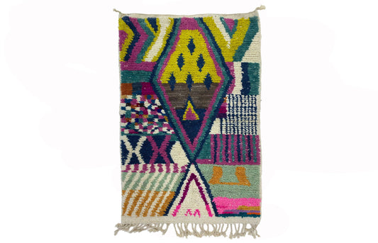 Custom Colorful Moroccan Berber Area Rug, Vibrant Bohemian Decor for Your Home.