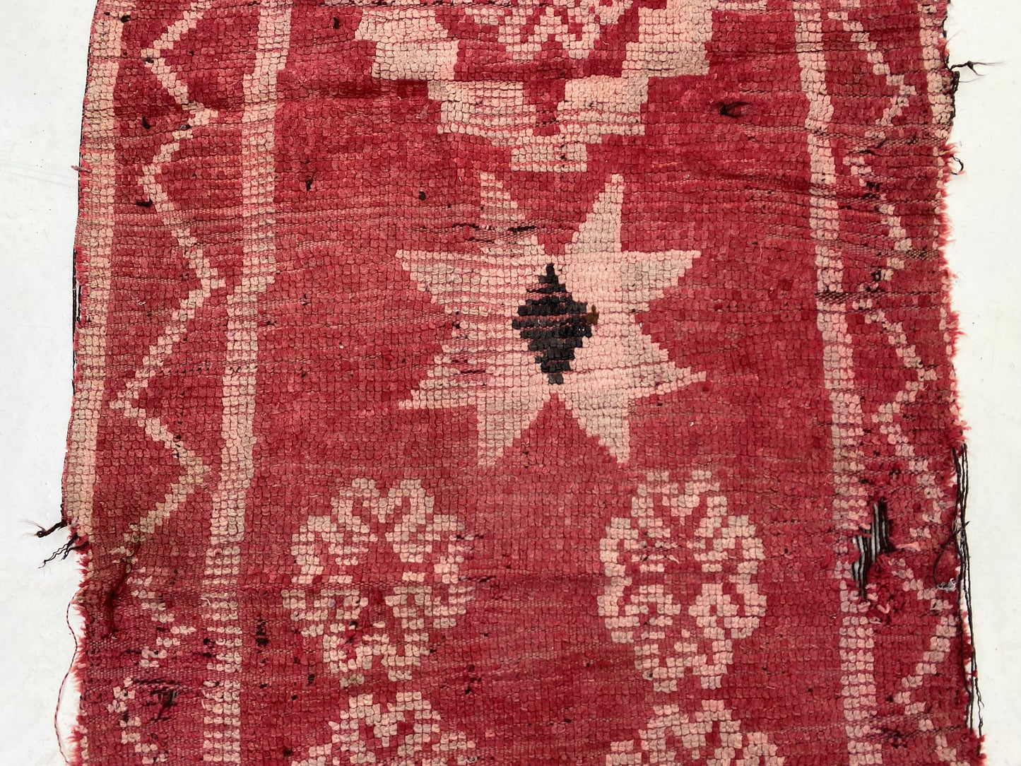 Tapis de couloir marocain vintage unique en laine 3x8.