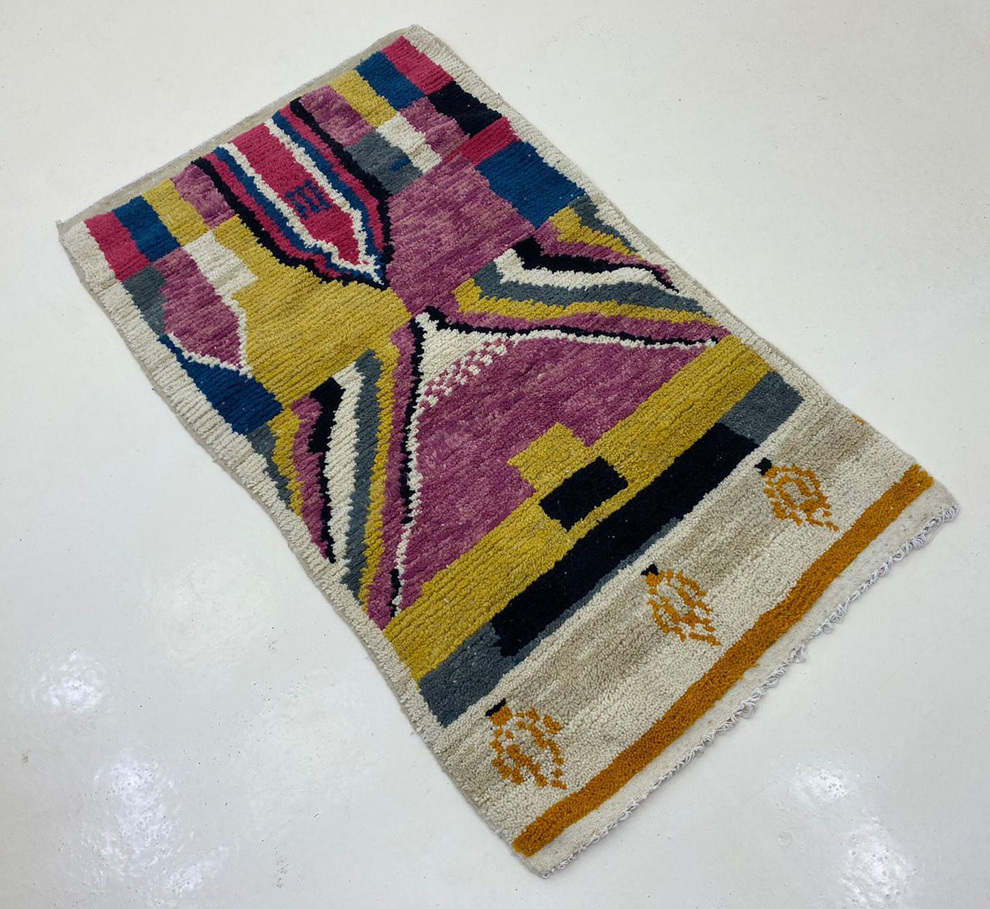 Custom Moroccan Berber Area Rug, Handmade and Colorful Wool Rug.