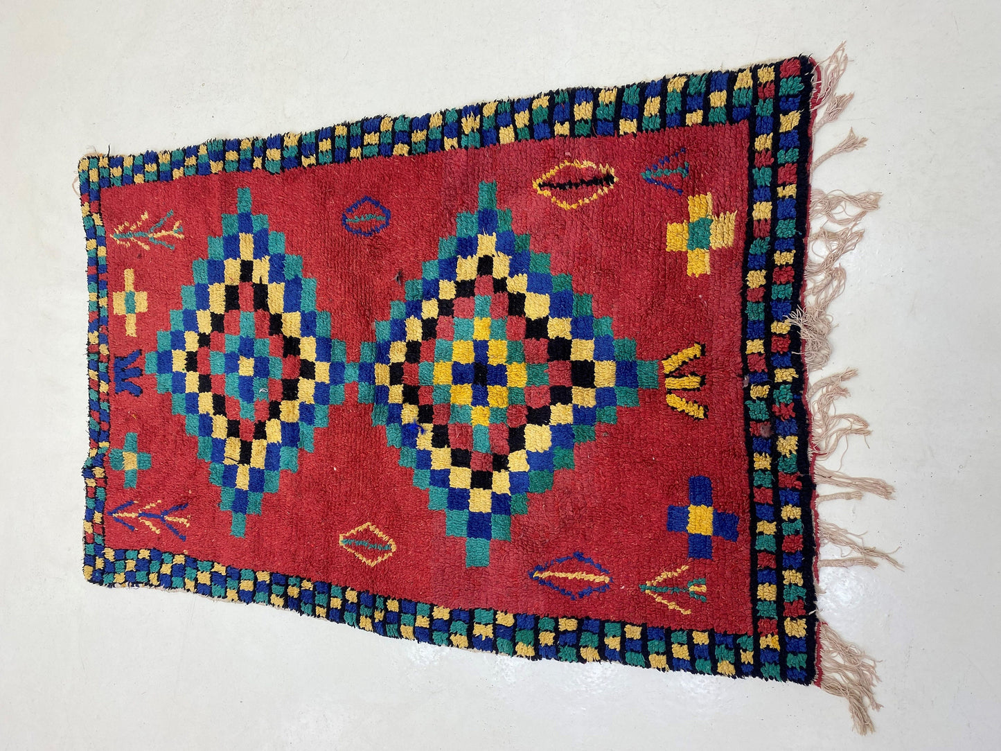 Tapis marocain 4x6, décoration d'intérieur bohème.