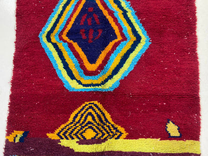 Handwoven Berber Area Rug, Custom-sized Colorful Moroccan Carpet.