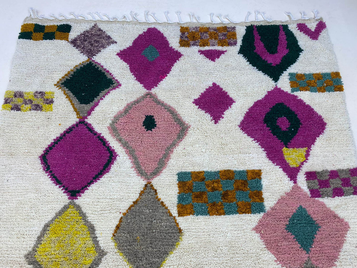 Handmade Colorful Bohemian Rug, Moroccan Rug Inspired for Living Room.