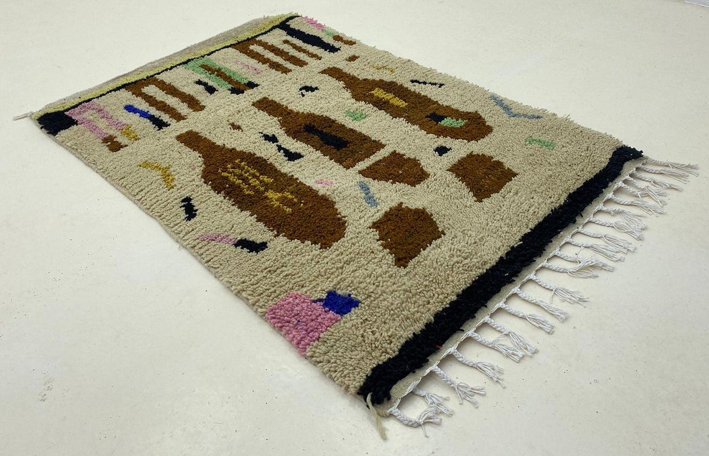 Moroccan Berber Wool Rug, Handmade Custom Area Rug for Boho Home Decor.