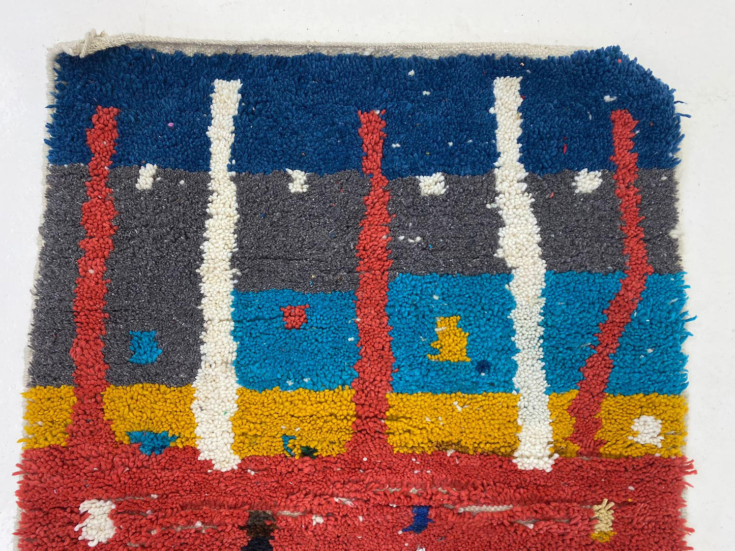 Handmade Colorful Moroccan Rug, Boho Living Room Rug.