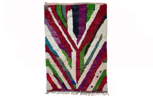 Boho Chic Moroccan Berber Rug, Colorful Handwoven Wool Rug.