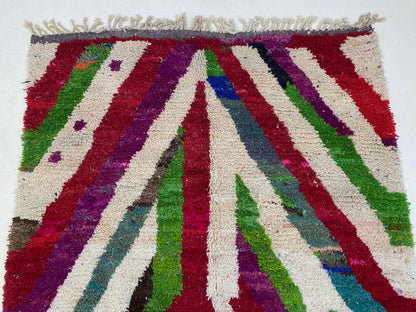 Boho Chic Moroccan Berber Rug, Colorful Handwoven Wool Rug.