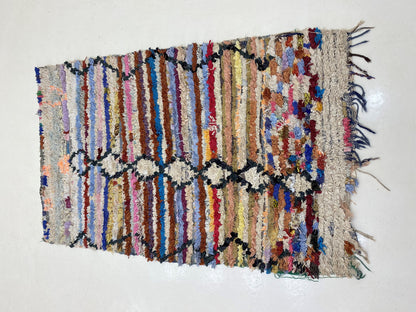 4x5 Vintage Moroccan Area Rug, Cozy Boho Rug.