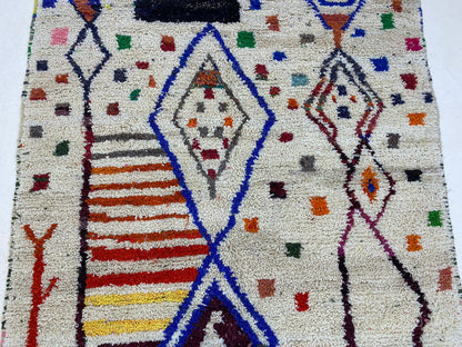 Handmade Moroccan Colorful Area Rug, Berber Custom Decor for Living Room.