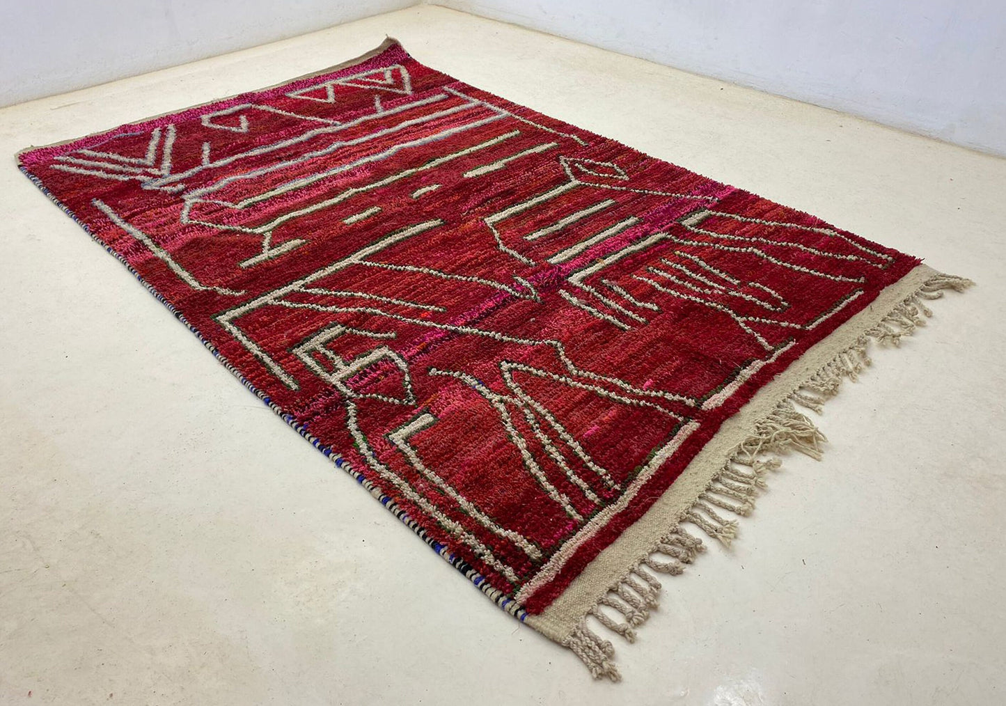 Handmade Moroccan Wool Rug, Bohemian Style Berber Area Rug.