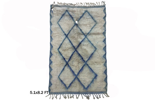 Tapis marocain à losanges 5x8, tapis traditionnel à losanges.