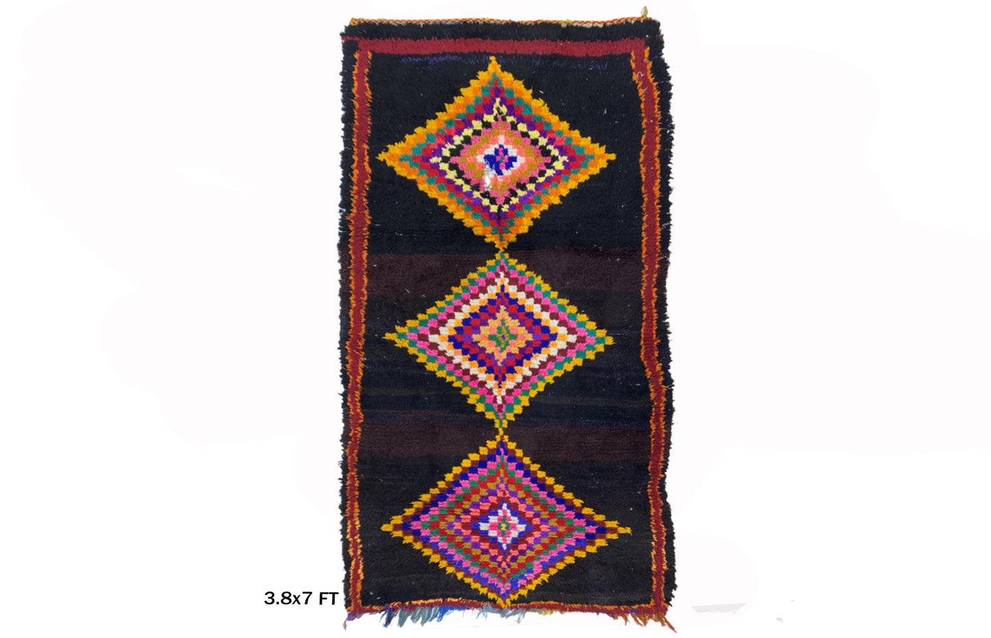 Tapis bohème vintage, tapis marocain 4x7.