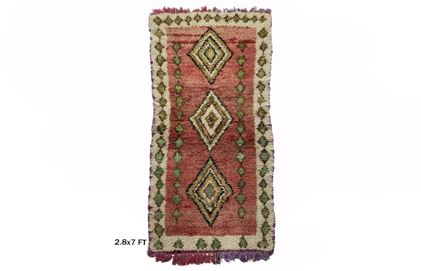 Tapis de couloir marocain, tapis de couloir berbère Diamond 3x7.