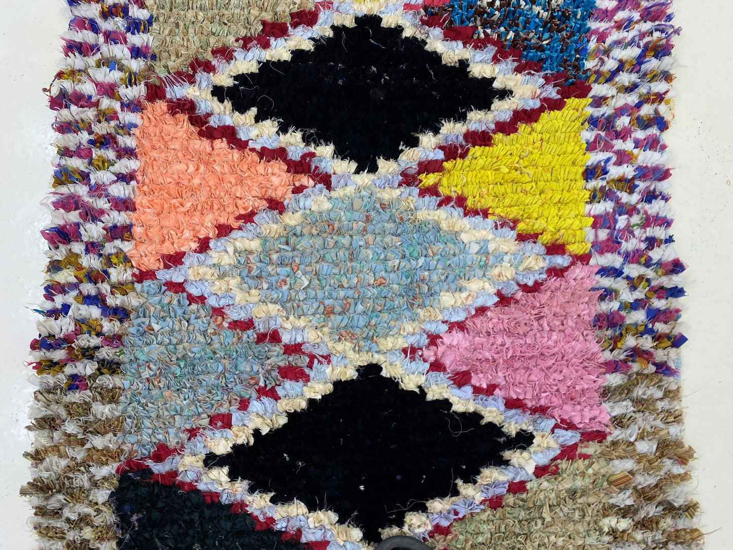 Tapis de couloir Diamond 3x7.5, tapis de couloir marocain coloré.