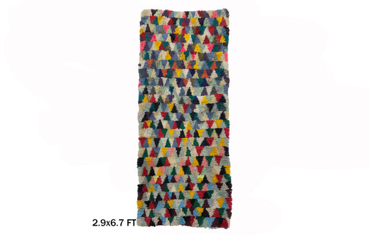 Tapis marocain coloré 3x7 pour couloir ou entrée.