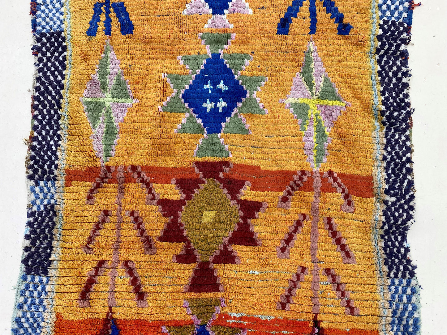 Tapis de couloir berbère multicolore 3x8, tapis de couloir bohème marocain.