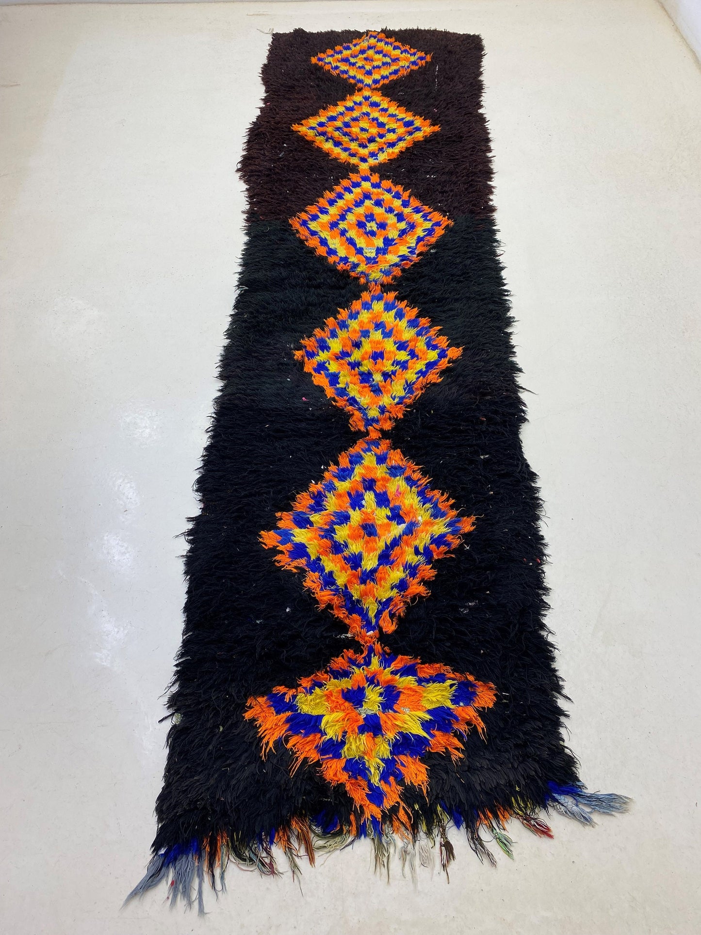 3x12 Diamond Moroccan Runner, Narrow Woven Berber Runner.