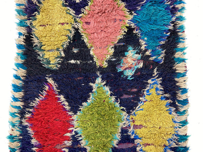 Tapis marocain, tapis berbère vintage 2x10, tapis diamant extra étroit.