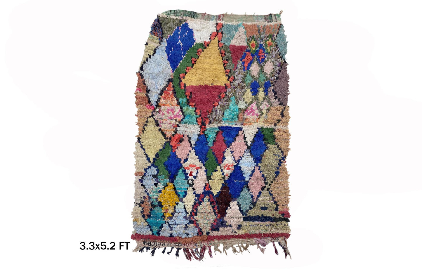 3x5 Boucherouite Small Moroccan Area Rug.