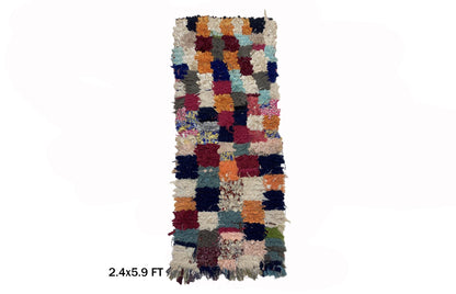 Tapis de couloir marocain Boho Boucherouite 2x6.