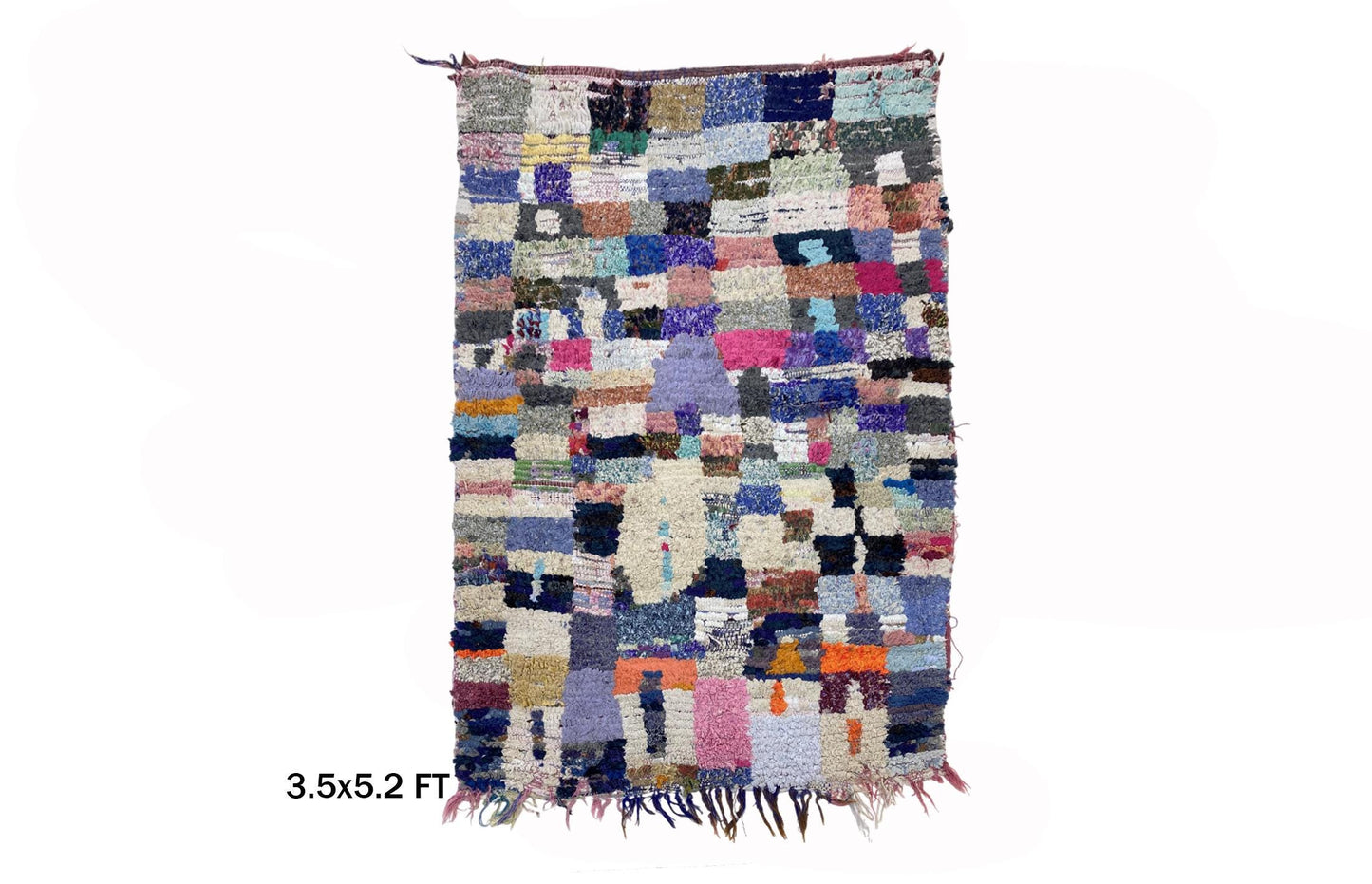 Colorful Boucherouite Moroccan Area Rug 4x5.