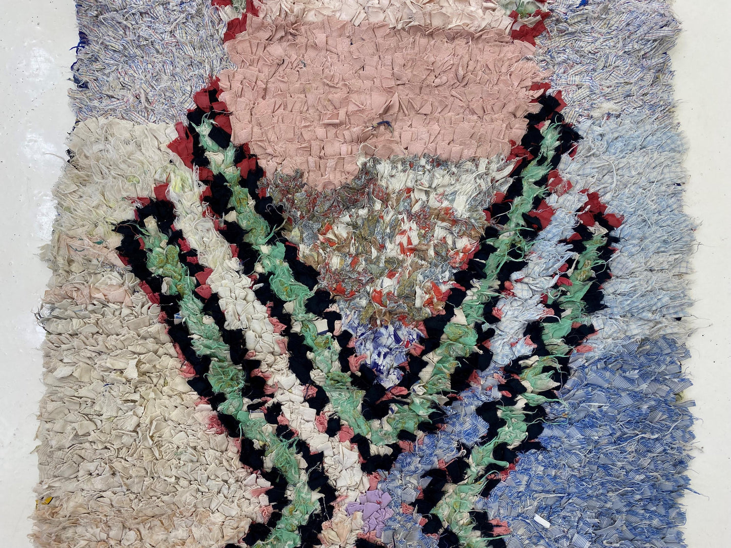 Tapis de couloir marocain unique Boucherouite 3x6.