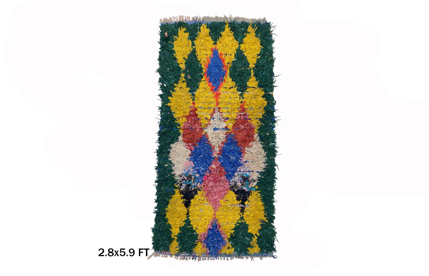 Tapis de couloir marocain 3x6, tapis de couloir Boucherouite Diamond.