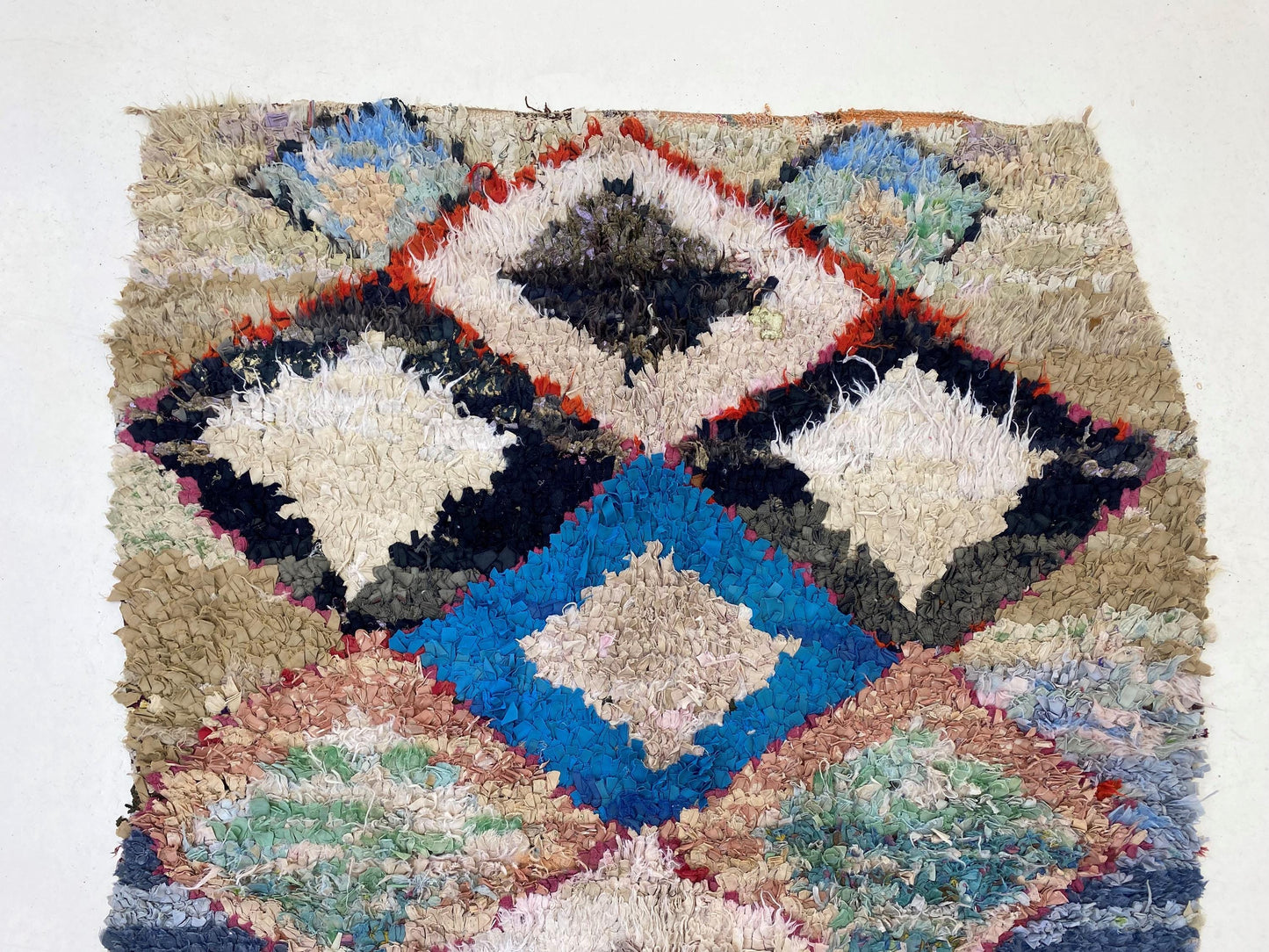 Boucherouite Vintage Moroccan Rug 4x7.