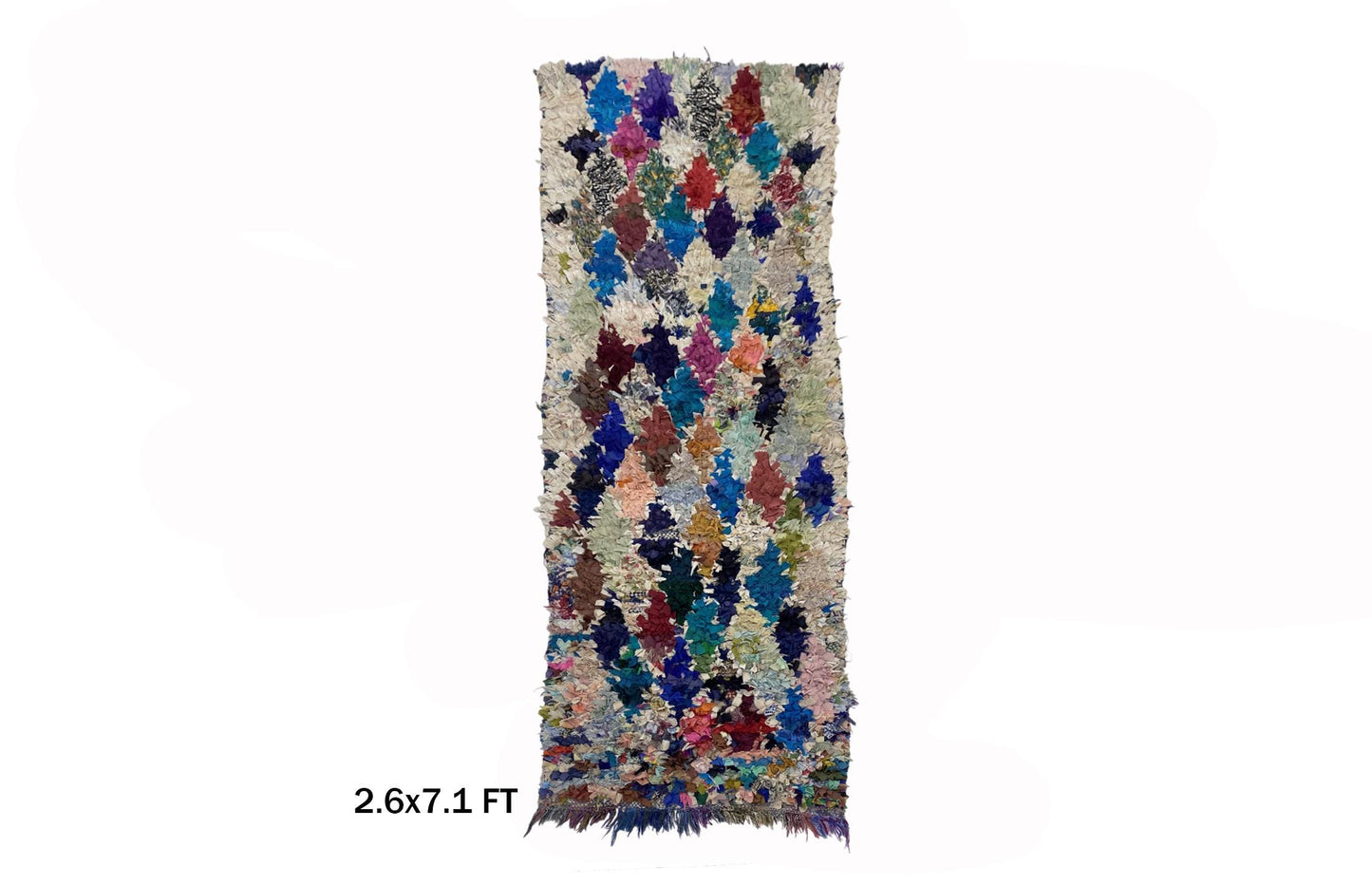 Tapis de couloir berbère marocain, tapis vintage Boucherouite 3x7.