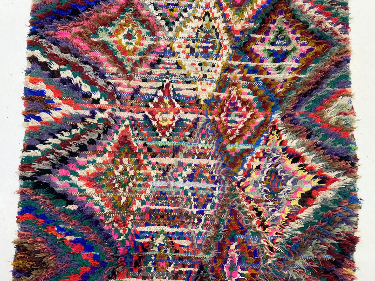 Tapis de couloir berbère marocain à losanges 3x9.